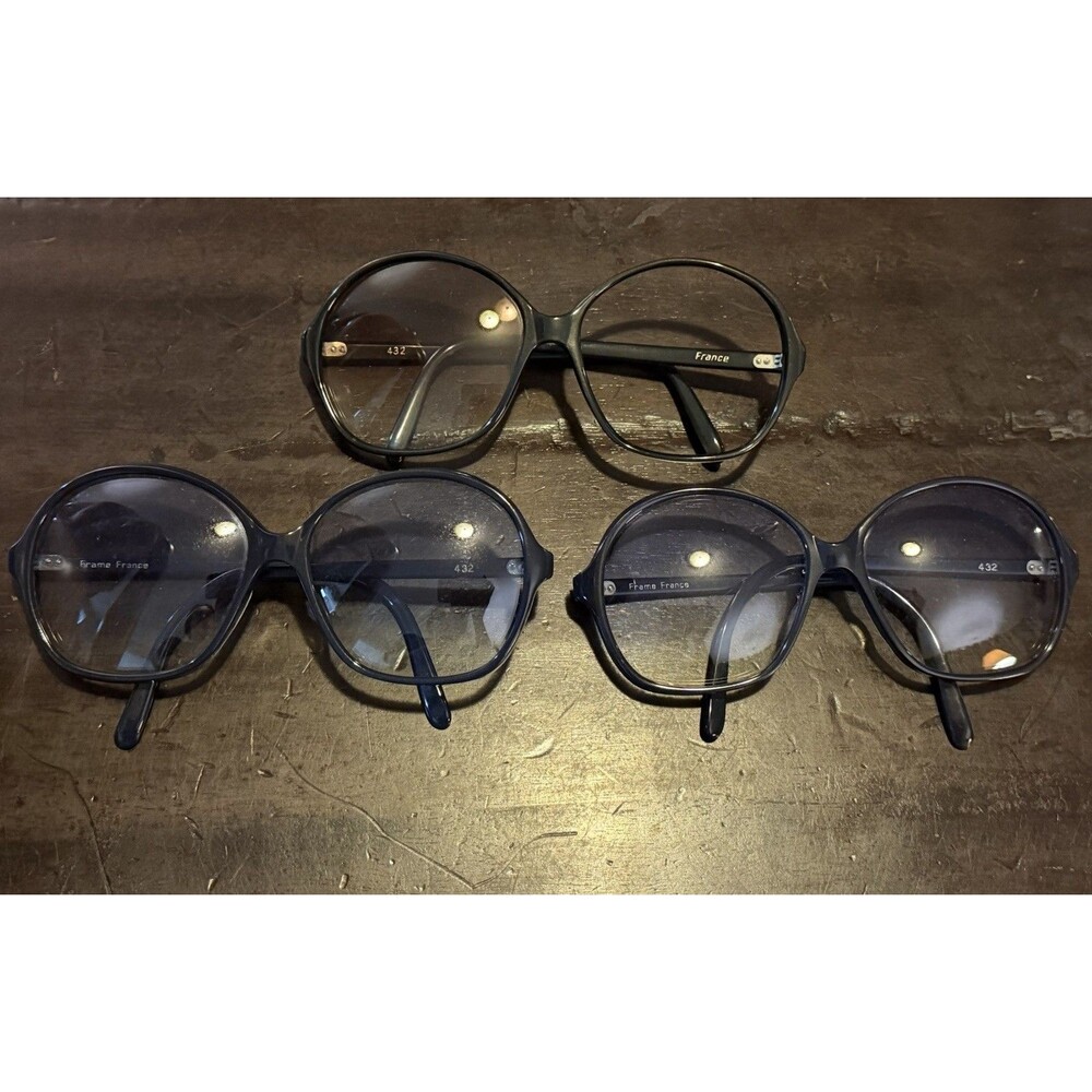 Vintage 1970s Prescription Eyeglasses Optical Frames Oversized France Lit 3 READ